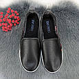 Мокасини жіночі чорні еко-шкіра перфоровані SV Червона сакура 2204, фото 5