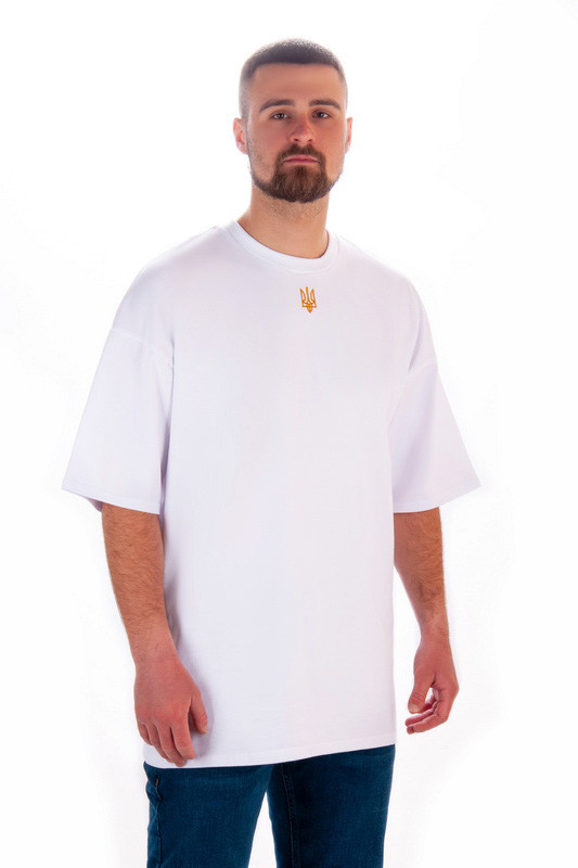 Футболка чоловіча (oversize) з вишивкою тризуба