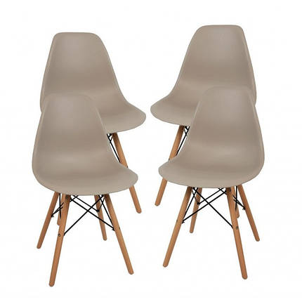 Крісло для кухні на ніжках Bonro В-173 FULL KD коричневе (4 шт), фото 2
