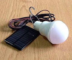 Лампа світлодіодна із сонячною панеллю, 150 ЛМ, 5500-6500K, акумулятор 850 мАг/3.7 В