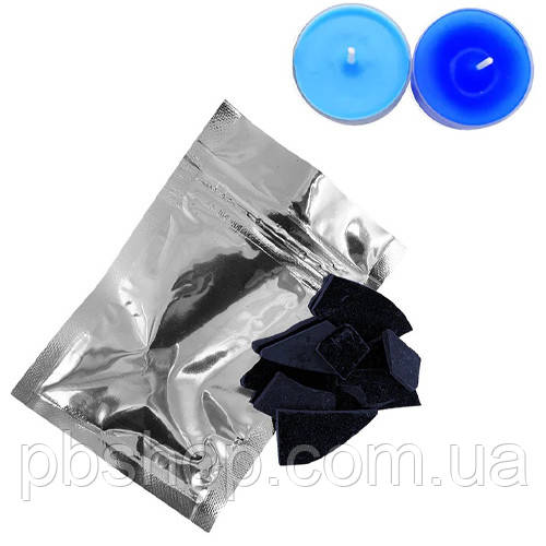 Барвник колер сухий для свічок із воску парафіну стеарину 10г, синій сапфір, фото 1