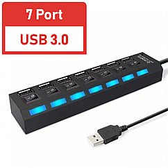 USB-хаб XON SmartHub Switch 7хUSB3.0 Чорний (UHASP070073B 5030)