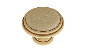 Ручка-кнопка з керамікою сучасна класика GU-P7701 слонова кістка квітковий орнамент