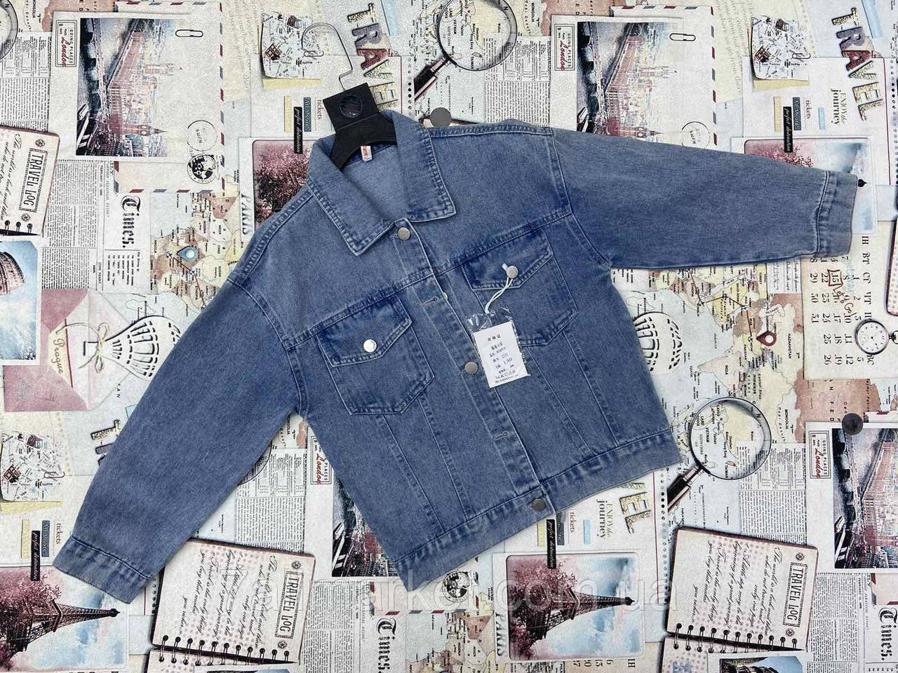 Куртка підліткова джинсова стильна з міШКОЮ на хлопчика 130-170 см "PELIN KIDS"оптом в Одесі на 7 км