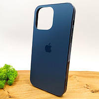 Матовый стеклянный чехол Glass case для iPhone 14 Pro Max Pacific Blue