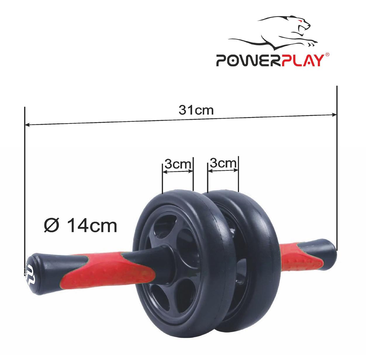 Колесо для пресу подвійне PowerPlay 4327 Чорно-червоне - фото 2 - id-p1812849872