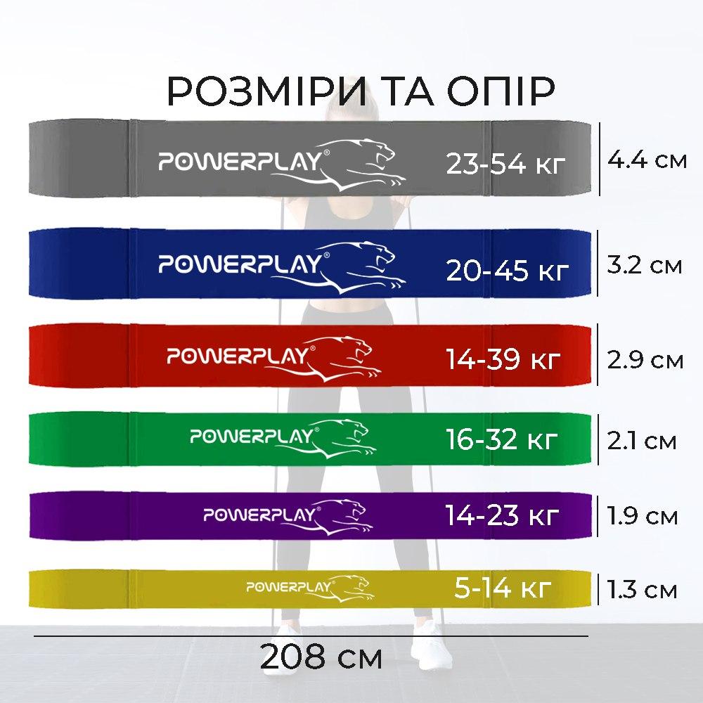 Резина для тренувань PowerPlay 4115 Level 6 (23-54 кг) Сіра - фото 8 - id-p1812849910