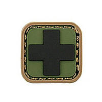 Нашивка Emerson Medic Square PVC Patch, Olive/Black, Медик, ПВХ