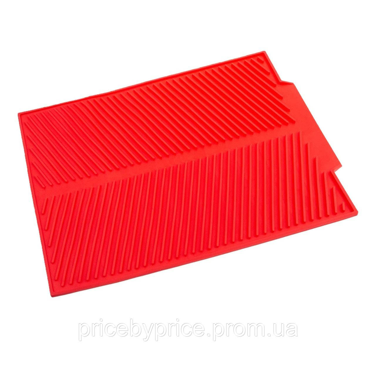 Коврик Силиконовый для Сушки Посуды 44,5x34,5 См Красный, Червоний ...