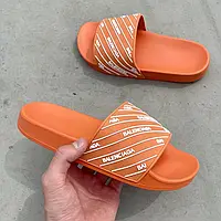 Balenciaga Slides Small Logo Orange