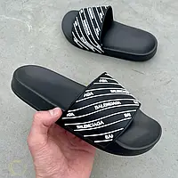 Balenciaga Slides Small Logo Black