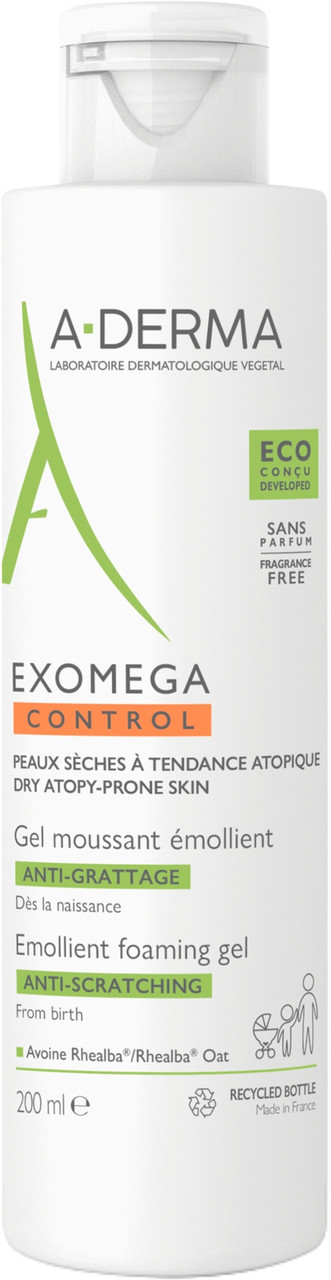 Пом'якшувальний гель для душу A-Derma Exomega Control Emollient Foaming Gel Anti-Scratching 200ml (921209)