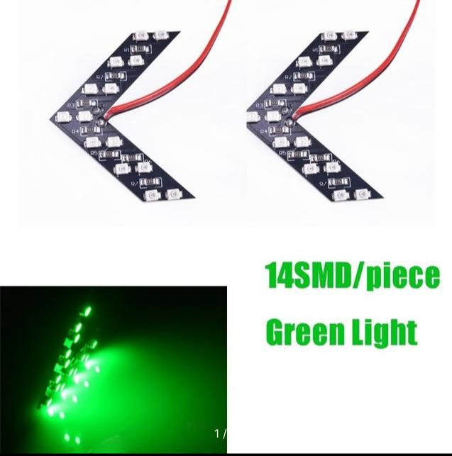 Повторювач повороту LED указатель повороту дзеркала заднього огляду (Зелений) 2 шт. Поворотники в дзеркала