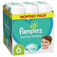 Подгузники Active Baby 6 (13-18 кг), 128 шт - Pampers (965179)