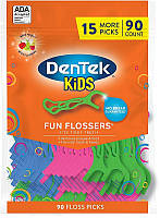 Детские флоссы с держателями, дикий фрукт - DenTek Kids Fun Flossers (960141)