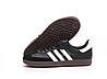 Чоловічі кросівки Adidas Samba OG Black White (Чорні з білим) Взуття Адідас Самба ОГ повсякденні натуральний замш текстиль 42 рзм, фото 7