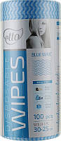 Серветки одноразові, 25х30 см, у рулоні 100 шт., блакитна хвиля Etto (959060)