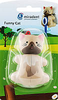 Детский гигиенический футляр для зубной щетки, кот - Miradent Funny Animals Holder For The Brush Cat (964480)