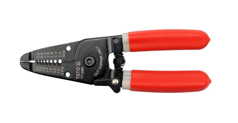 Знімач ізоляції універсальний 165мм, діаметр дроту 0.64-2.6mm2 awg YATO YT-2294