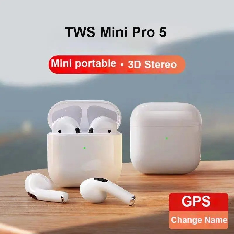 Беспроводные наушники AirPods mini Pro 5 белые Bluetooth аирподс сенсорные с кейсом - фото 3 - id-p1571819840