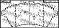 КОЛОДКИ ТОРМОЗНЫЕ ПЕРЕДНИЕ КОМПЛЕКТ FEBEST 2901FLF