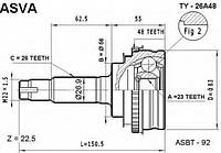 Цена Шина 23x56x26 (TOYOTA CARINA AND AT190ST191CT190 1992-1997) ASVA TY26A48 на автомобиль TOYOTA CARINA Mk