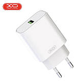 Мережевий зарядний пристрій з USB-кабелем - Type-C XO L103 QC3.0 1USB/3A Білий, фото 2