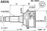 Молочный автомобиль 22X56X26 (MAZDA 323 BA 1994-1998) ASVA MZ09A44 в прицепе MAZDA FAMILY III (BW)