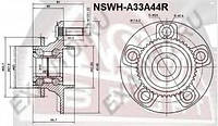 СТУПИЦА ЗАДНЯЯ С КОЛЬЦОМ ABS (NISSAN MAXIMA CEFIRO A33 1998-2003) ASVA NSWHA33A44R на NISSAN ALMERA TINO (V10)