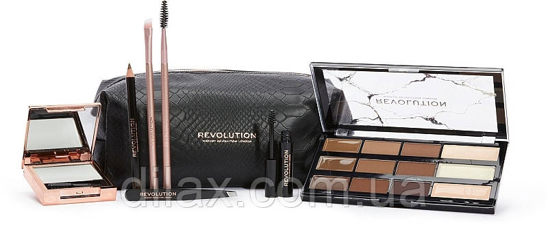 Подарочный набор для макияжа бровей, 8 предметов - Makeup Revolution Brow Shaping Kit With Bag Gift Set - фото 2 - id-p1812980091