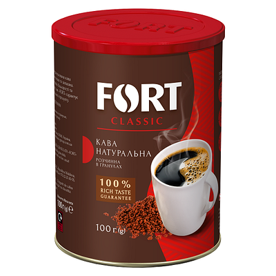 Кава розчинна Fort Classic у гранулах, ж/б 100г