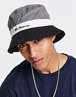 Ben Sherman script logo cotton bucket hat in black Панама оригинал панамка кепка черная унисекс