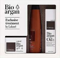 Набор - Lakme K.Therapy Bio Argan Consumer Pack (shm/300ml + mask/250ml + oil/125ml) (937150)