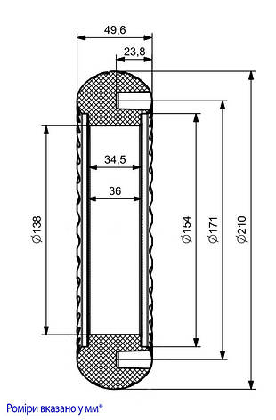 Шина перфорована антипрокольна для самоката 8.5" 2.00-5.5 (210х50-140), фото 2