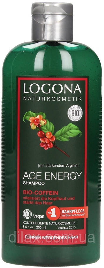 Біо-Шампунь Зміцнення і Зріст для зрілого волосся з кофеїном Logona Age Energy Shampoo Bio-Coffein (654291)