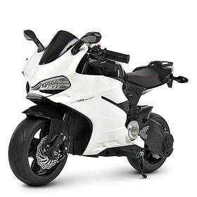 Дитячий мотоцикл (мотор 250W, 2 аккум 12V9AH) Bambi M 4262EL-1-2 Біло-Чорний | Електромобіль Бембі