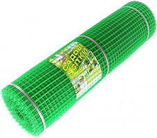 Сітка пластикова декоративна - 1 м × 20 м ( осередок 10×10 мм) зелена
