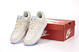 Жіночі кросівки Nike Air Force 1 '07, бежеві шкіряні кросівки найк аір форс 1 07 аїр, фото 5