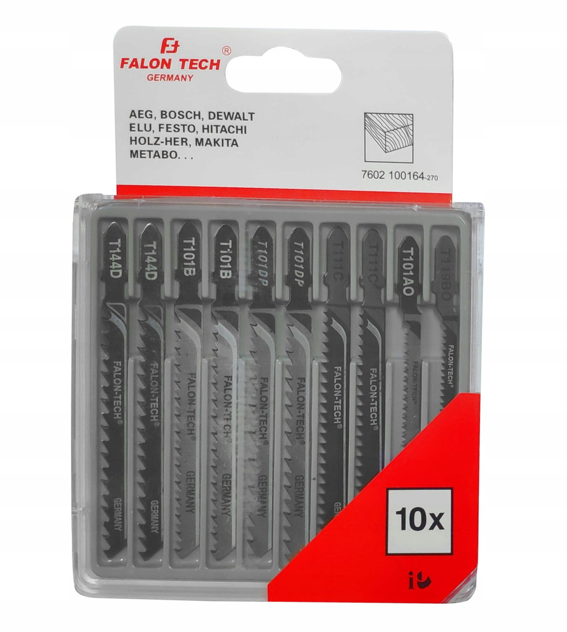 Пилки для електролобзика по дереву Falon-Tech FT0010 10шт.