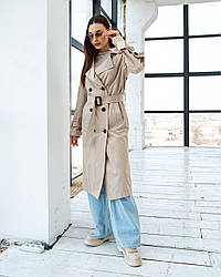Трендовий коттоновий жіночий плащ-тренч
