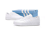 Жіночі кросівки Adidas Samba, білі шкіряні кросівки адідас самба, фото 3
