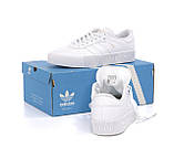 Жіночі кросівки Adidas Samba, білі шкіряні кросівки адідас самба, фото 7