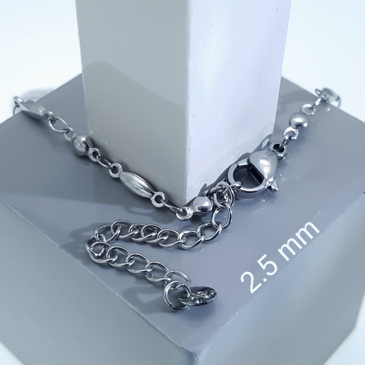Ланцюжок "Комбінований", р.45-50; 2.5мм; медсталь Xuping, stainless steel