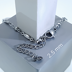 Ланцюжок "Комбінований", р.45-50; 2.5мм; медсталь Xuping, stainless steel