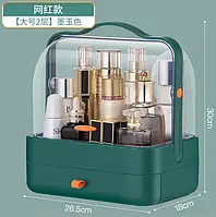 Пластиковий настільний органайзер для косметичних засобів 2 секції YM-206 Single Drawer, органайзер Зел