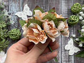 Декоративні квіти яблуневий цвіт 3,5 - 4 см 6 шт/уп, персикового кольору.