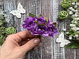 Декоративні квіти яблуневий цвіт 3,5 - 4 см 5 шт/уп, фіолетового кольору., фото 2