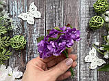 Декоративні квіти яблуневий цвіт 3,5 - 4 см 5 шт/уп, фіолетового кольору., фото 3