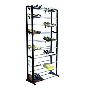 Підставка для взуття 10 полиць на 30 пар Amazing Shoe Rack (Чорна)