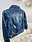 Джинсовий піджак на дівчинку з вишивкою 12-2031 wyazk, Синий, Девочка, Весна Лето, 7, фото 4